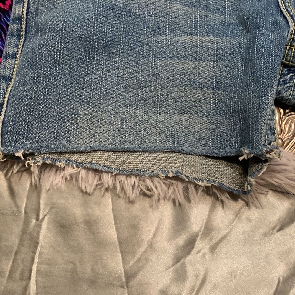 🌹Y2K VINTAGE TRUE RELIGION • Low Rise Stretch Cut Blue Denim Shorts - Picture 12 of 14